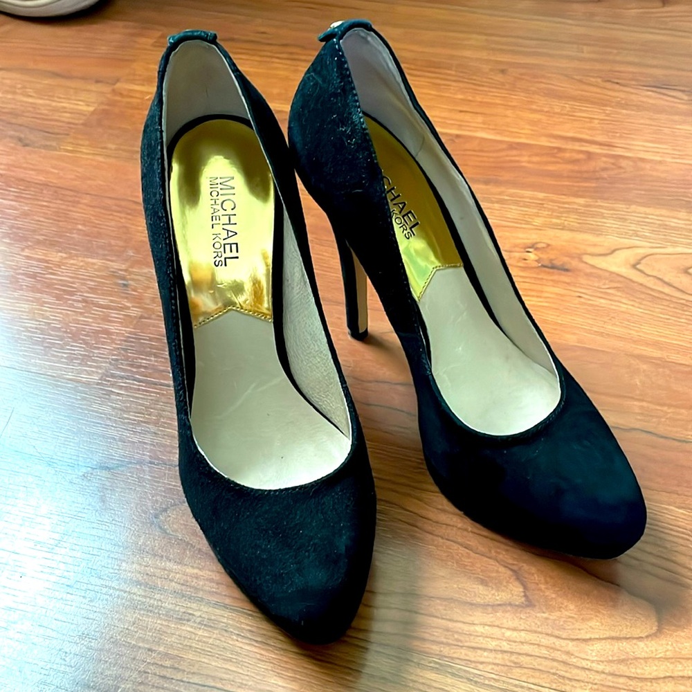 Michael Kors black suede heels